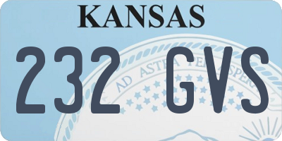 KS license plate 232GVS