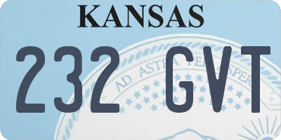 KS license plate 232GVT