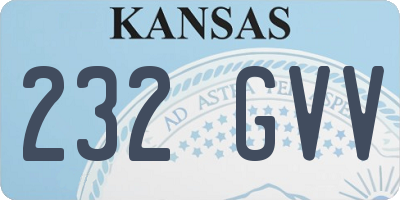 KS license plate 232GVV