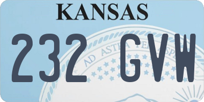 KS license plate 232GVW