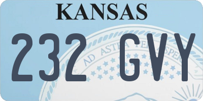 KS license plate 232GVY