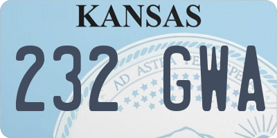 KS license plate 232GWA