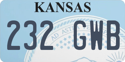 KS license plate 232GWB