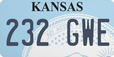 KS license plate 232GWE
