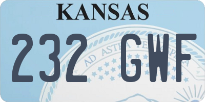 KS license plate 232GWF