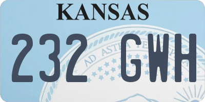 KS license plate 232GWH
