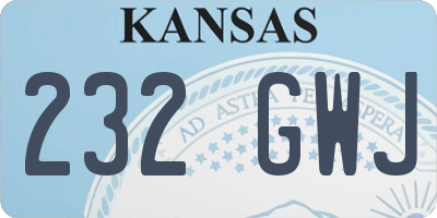 KS license plate 232GWJ