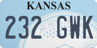 KS license plate 232GWK