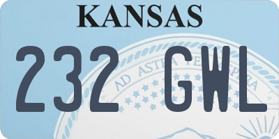 KS license plate 232GWL
