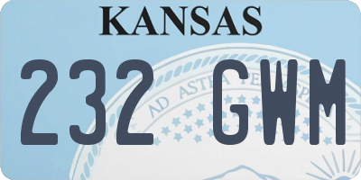 KS license plate 232GWM