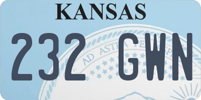 KS license plate 232GWN