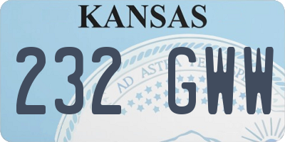 KS license plate 232GWW