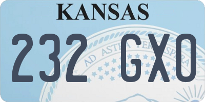 KS license plate 232GXO