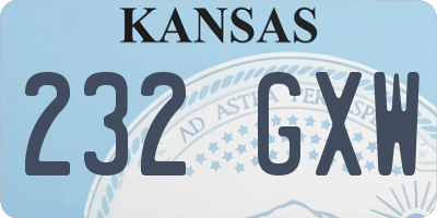 KS license plate 232GXW