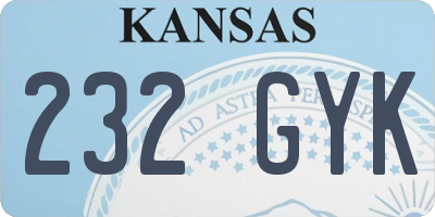KS license plate 232GYK