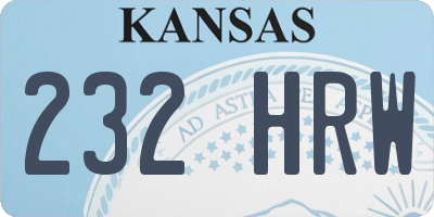 KS license plate 232HRW