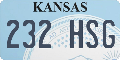 KS license plate 232HSG