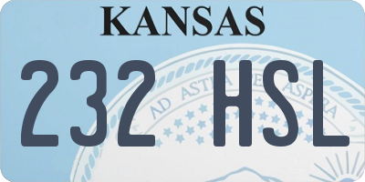 KS license plate 232HSL