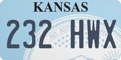 KS license plate 232HWX