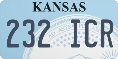 KS license plate 232ICR