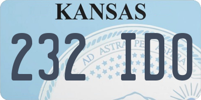 KS license plate 232IDO