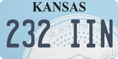 KS license plate 232IIN