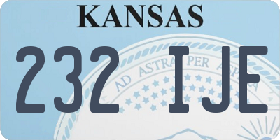 KS license plate 232IJE