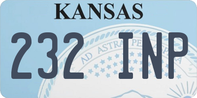 KS license plate 232INP