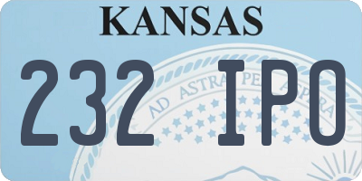 KS license plate 232IPO