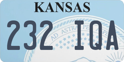 KS license plate 232IQA
