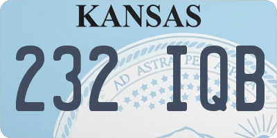 KS license plate 232IQB
