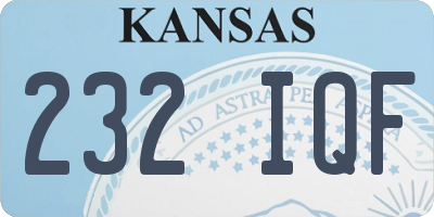 KS license plate 232IQF