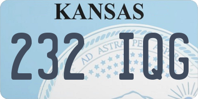 KS license plate 232IQG