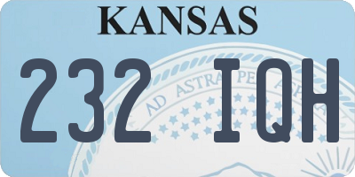 KS license plate 232IQH