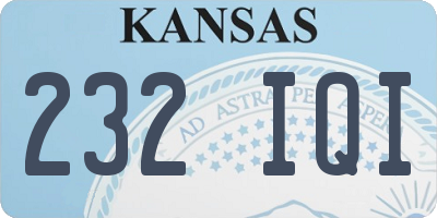 KS license plate 232IQI