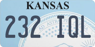 KS license plate 232IQL