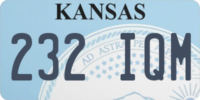 KS license plate 232IQM