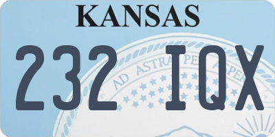 KS license plate 232IQX