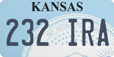 KS license plate 232IRA