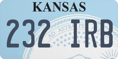 KS license plate 232IRB