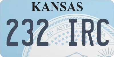 KS license plate 232IRC