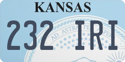 KS license plate 232IRI