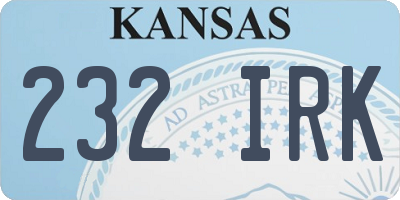 KS license plate 232IRK
