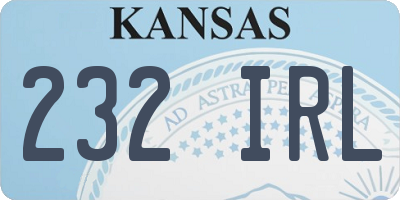 KS license plate 232IRL