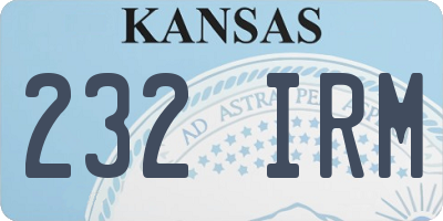 KS license plate 232IRM