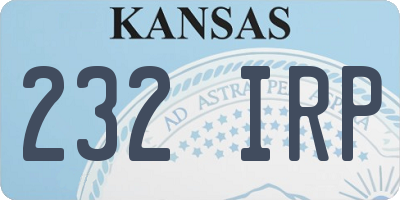 KS license plate 232IRP