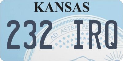 KS license plate 232IRQ