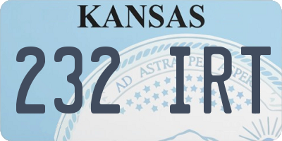 KS license plate 232IRT