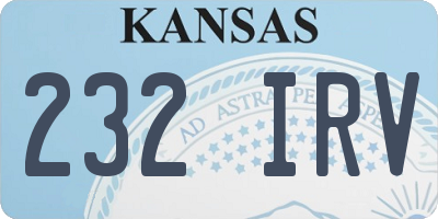 KS license plate 232IRV