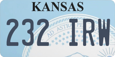 KS license plate 232IRW